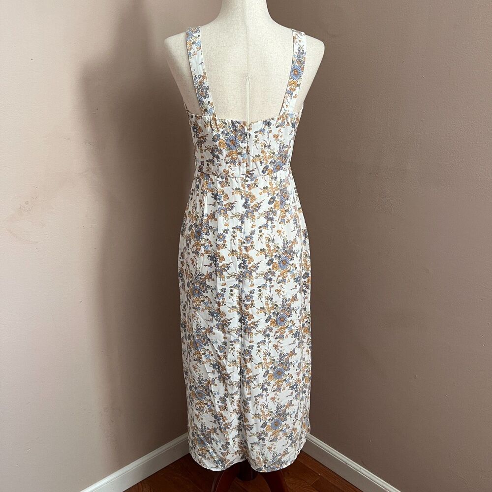NWT Abercrombie & Fitch Floral Midi Dress Tie Front Sleeveless Cottagecore Sz S - Picture 7 of 12